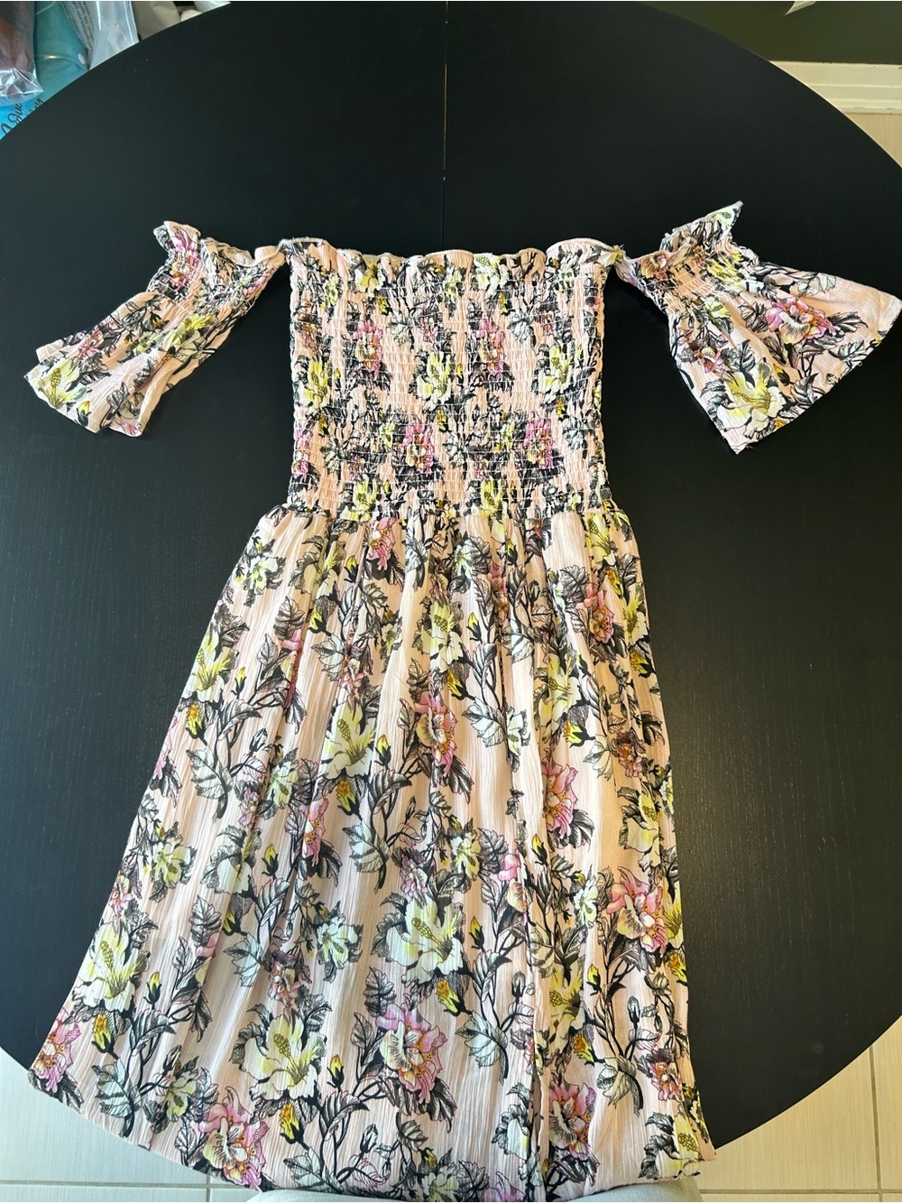 🟢 5 for $25 🟢 Streetwear Society Smocked Off-Shoulder Floral Maxi Fairycore - Picture 7 of 9